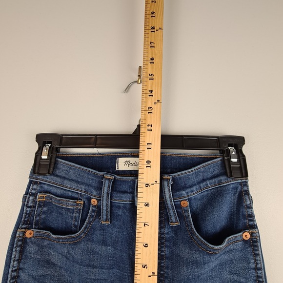 Madewell Jeans Women's Size 23‎ Dark Blue 10" High Rise Skinny Cotton Stretch - Picture 5 of 12